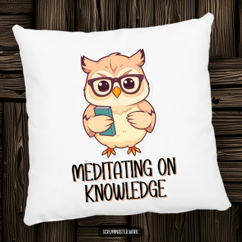 Funny Owl Glasses Nodding Pillow: A soft pillow featuring a wise owl nodding sagely while holding notes, for comfort.