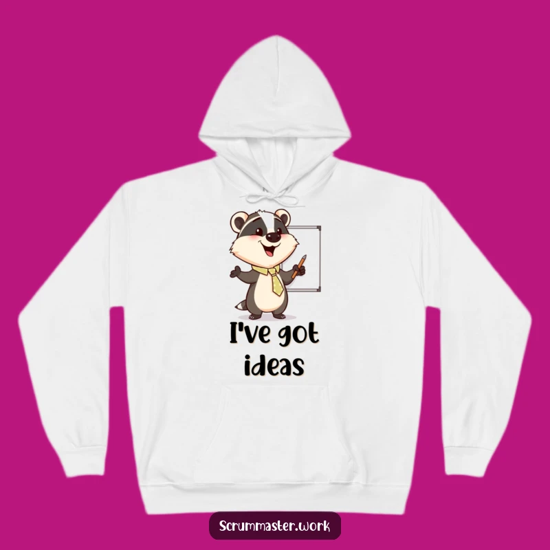 Funny Badger Tie Enthusiastic Hoodie - Cozy Motivational Wear