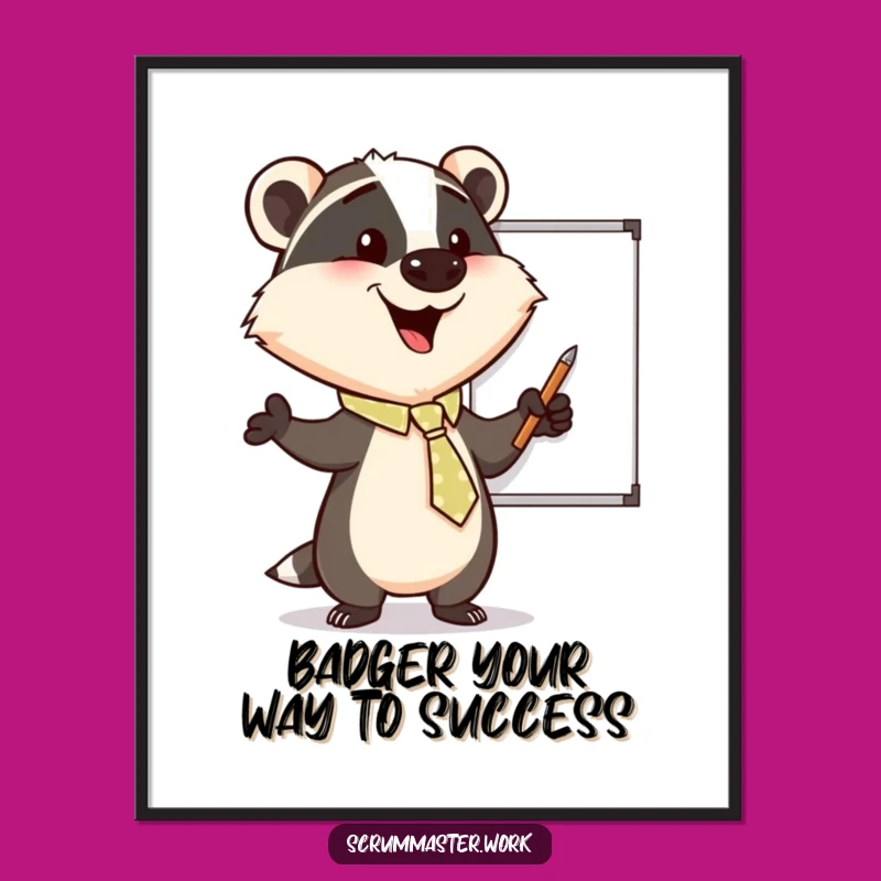 Free Printable Badger Wall Art: Enthusiastic Pointer - Motivational Downloadable Decor!