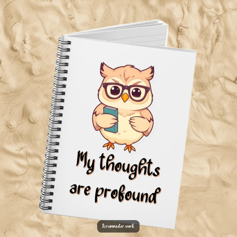 Funny Owl Glasses Nodding Notebook: A notebook featuring a wise owl holding notes, perfect for capturing thoughtful ideas.